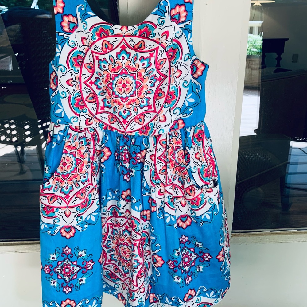 Bonnie Jean lined dress open back girls size 6